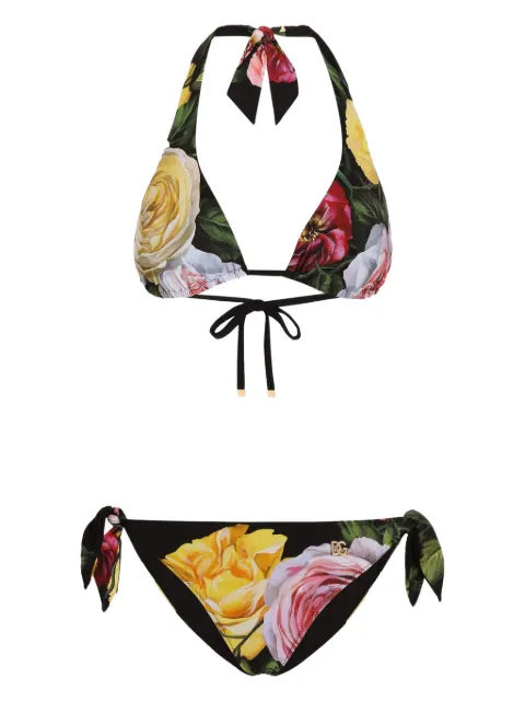Dolce & Gabbana DNA floral-print bikini set Black O8A54JFSG9R
