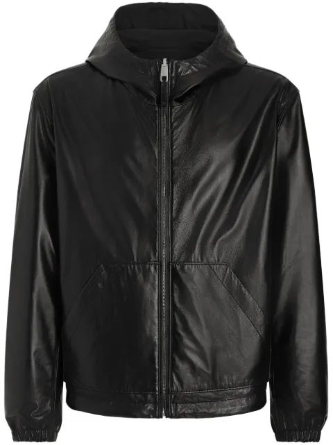 Dolce & Gabbana logo-plaque bomber jacket Black G9BKULGI909