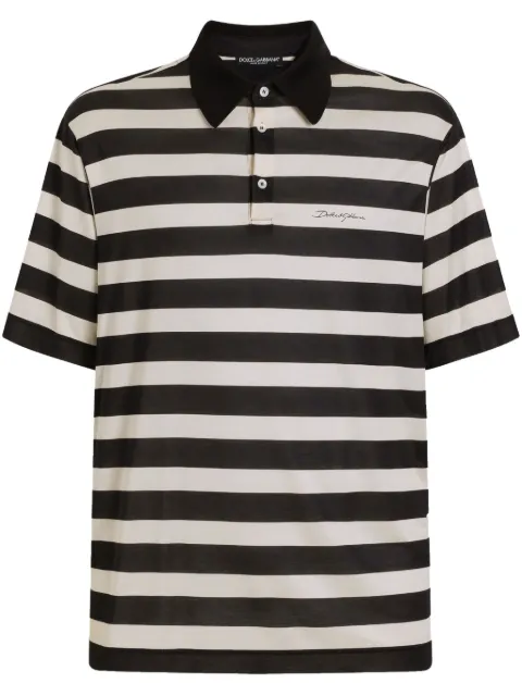 Dolce & Gabbana striped polo shirt White G8RV9TG7O8F
