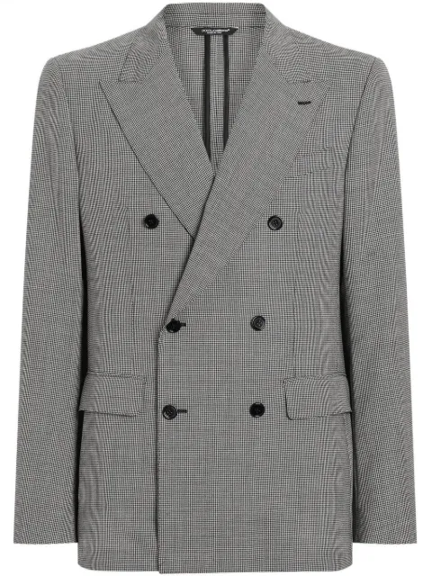 Dolce & Gabbana houndstooth-pattern blazer Black G2QS7TFQ2OI