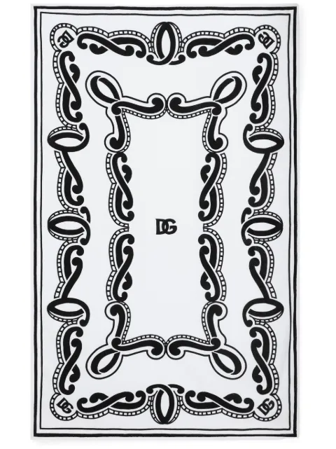 Dolce & Gabbana bandana-print beach towel White M0A00TII7FW