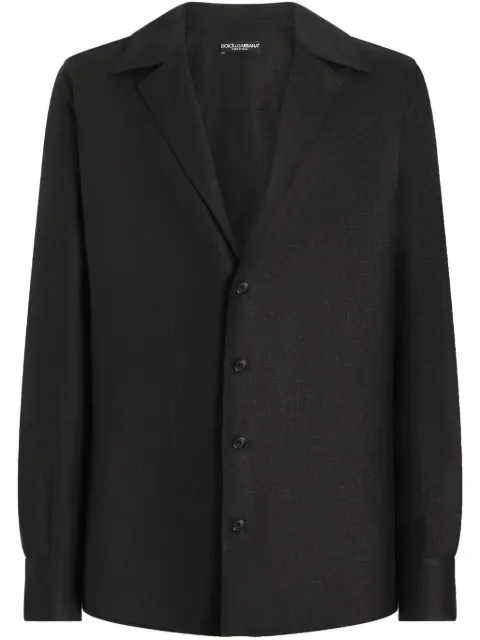Dolce & Gabbana notched-lapels shirt Black G5MX5TFU4MC