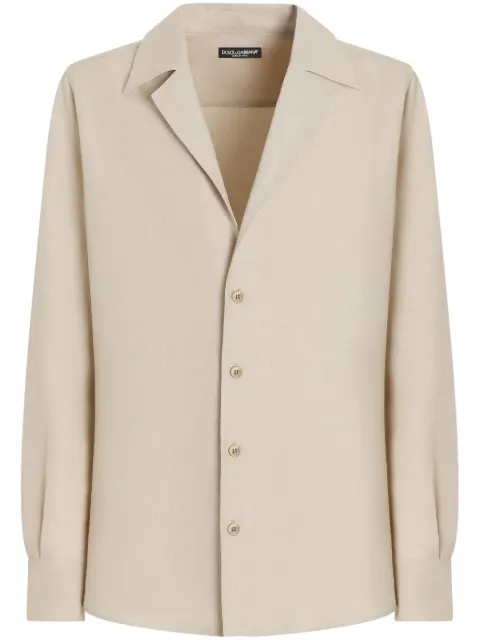 Dolce & Gabbana peak-lapel collar shirt Brown G5MX5TFU4MC