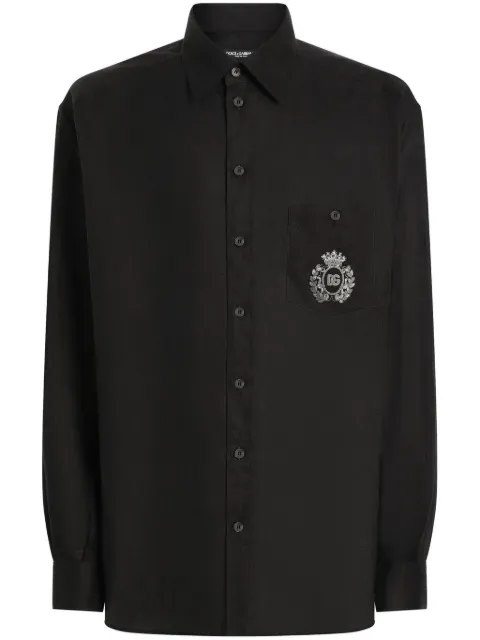 Dolce & Gabbana logo-embroidered shirt Black G5MS2ZFU4IK