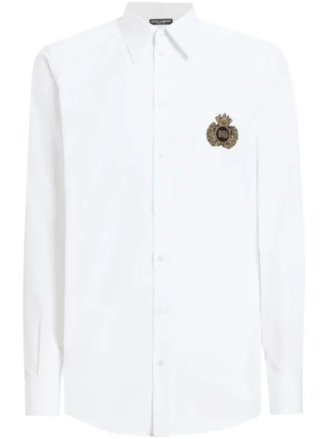 Dolce & Gabbana logo-patch shirt White G5ML1ZGI757
