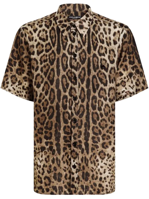 Dolce & Gabbana leopard-print shirt Brown G5LG9TFS4D3