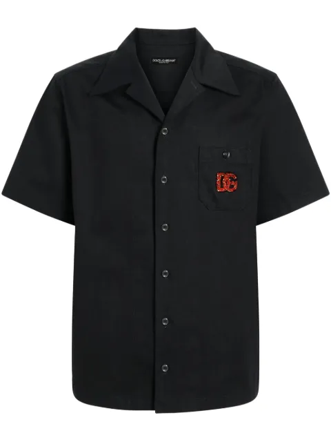 Dolce & Gabbana bead-logo shirt Black G5JH9ZGJ371