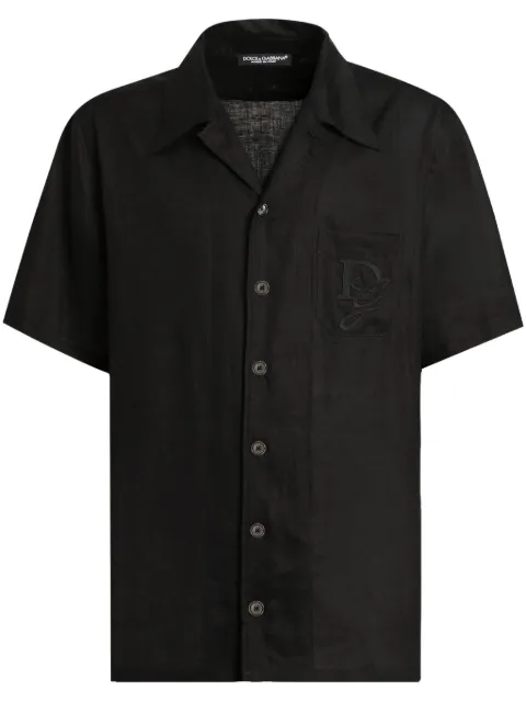 Dolce & Gabbana embroidered-logo shirt Black G5JH9ZFU4IK