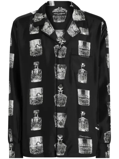 Dolce & Gabbana Liquor-print shirt Black G5IF1THI1V0