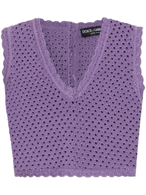 Dolce & Gabbana crochet-knit tank top Purple FXT38TJFMLT