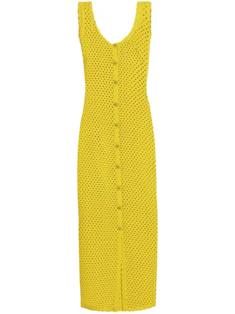 Dolce & Gabbana crochet-knit midi dress Yellow FXS37TJFMLT