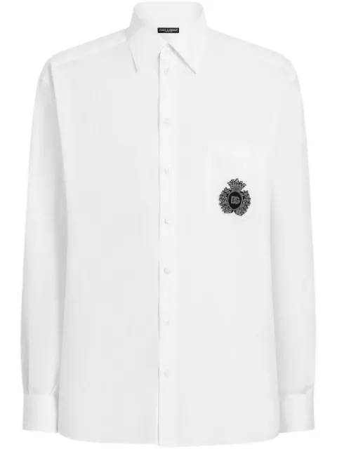 Dolce & Gabbana logo-embroidered shirt White G5MS2ZFU4IK