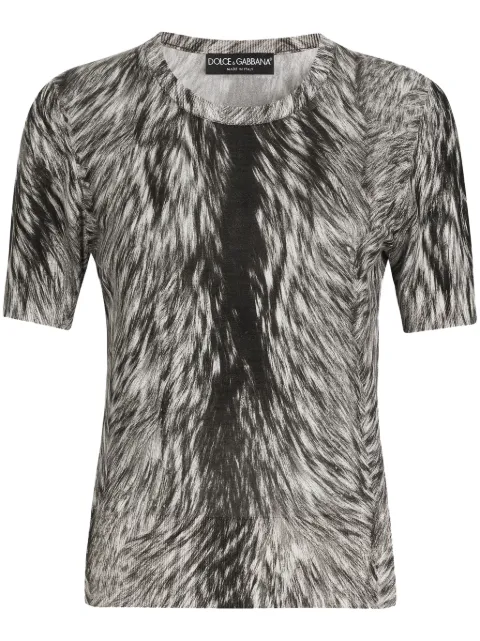 Dolce & Gabbana fur-print top White FXX03TJAHLA