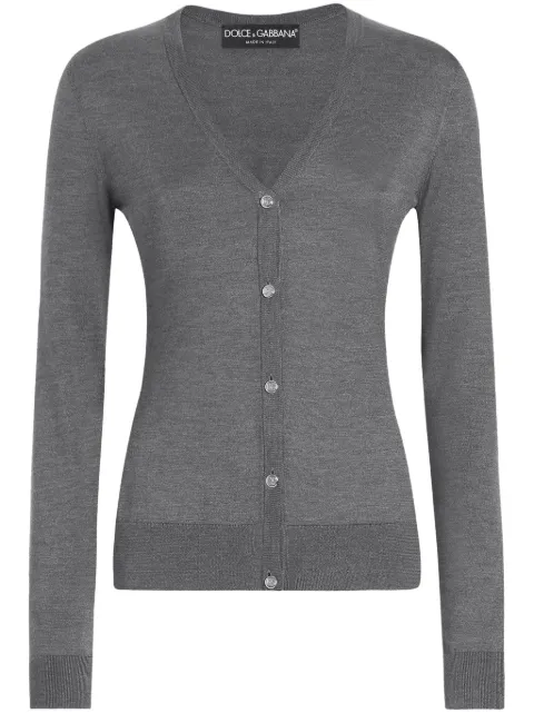 Dolce & Gabbana V-neck buttoned cardigan Grey FXV78ZJBSKY