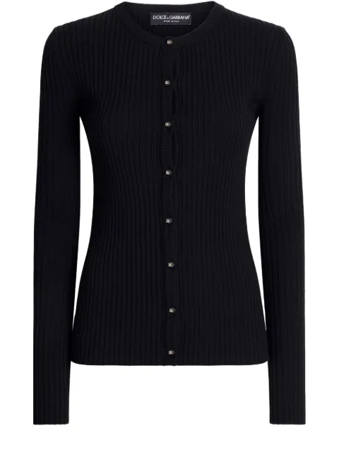 Dolce & Gabbana ribbed-knit cardigan Black FXV62TJCVXG