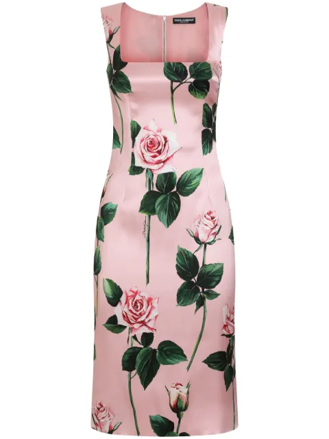 Dolce & Gabbana floral-print midi dress Pink F6TKZTFSIBT