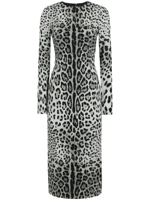 Dolce & Gabbana leopard-print dress Grey F6TKPTFSADD
