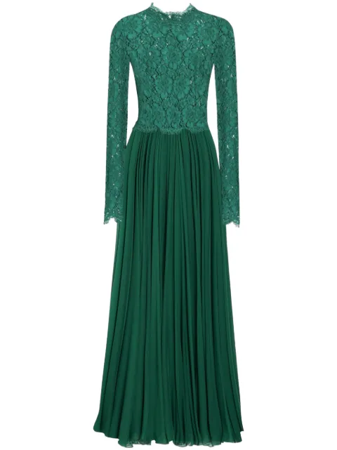 Dolce & Gabbana lace-panel gown Green F6TJPTGDCTF