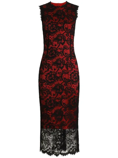 Dolce & Gabbana midi floral-lace dress Black F6JSKTILMBJ