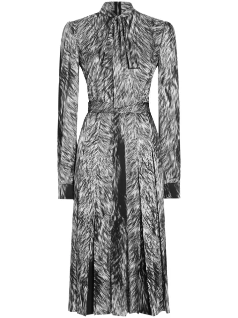 Dolce & Gabbana fur-print midi dress Black F6JQUTFSA7K