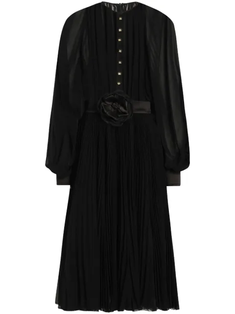 Dolce & Gabbana midi floral-appliqué dress Black F6JOOTFUSNW