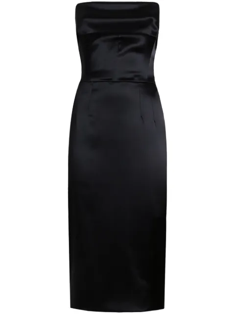 Dolce & Gabbana midi satin-finish dress Black F6JNYTFURAD