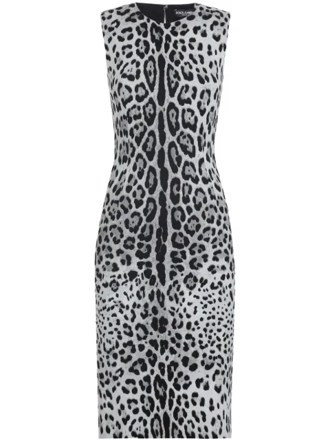 Dolce & Gabbana animal-print midi dress White F6GASTFSADD