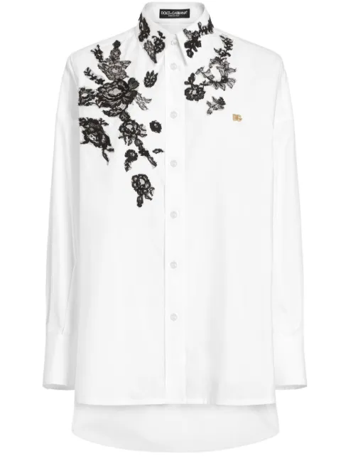 Dolce & Gabbana DNA floral-appliqué shirt White F5T39TGDB8O
