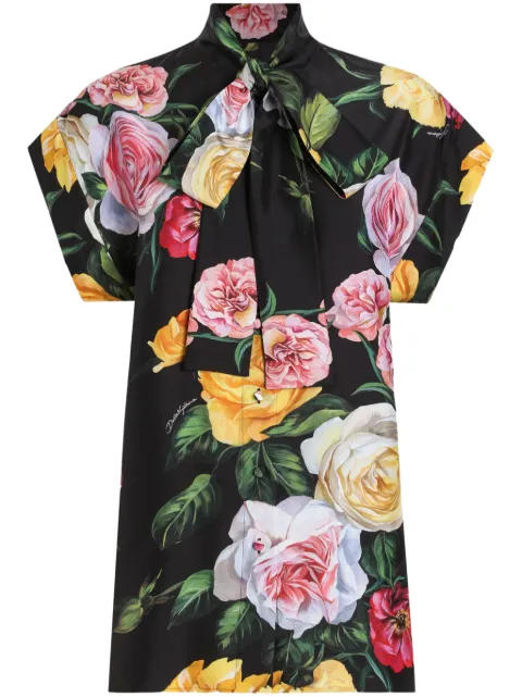Dolce & Gabbana rose-print shirt Black F5T25TIS1XJ