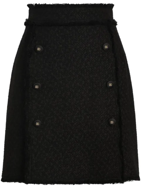 Dolce & Gabbana DNA tweed mini skirt Black F4C03TGDCLW