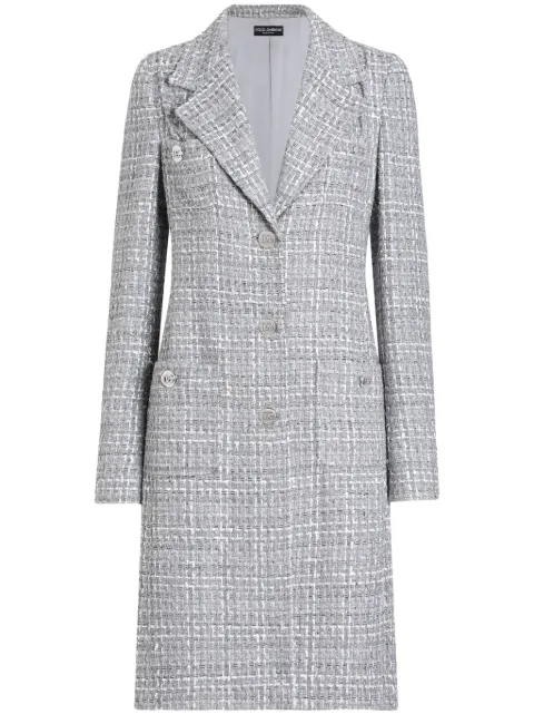 Dolce & Gabbana tweed coat Grey F0F1STFQOAB
