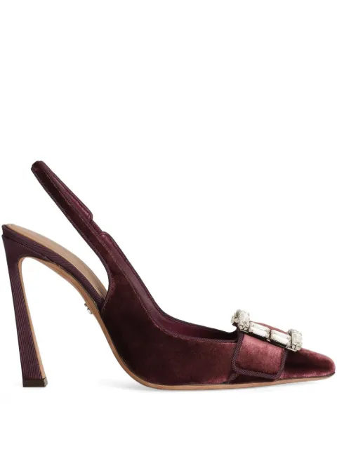 Dolce & Gabbana crystal-buckle slingback pumps Red CG0859A9S20