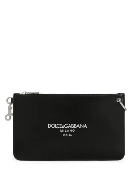 Dolce & Gabbana logo-lettering clutch bag Black BP3343A6E48