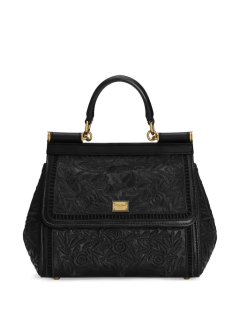 Dolce & Gabbana small Sicily handbag in plongé nappa calfskin Black BB6003B6I38