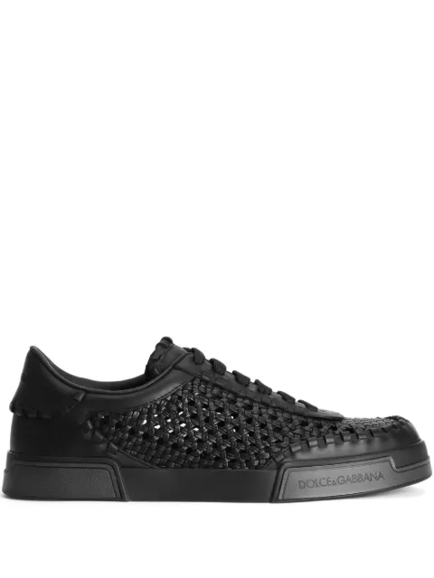Dolce & Gabbana mesh-panelling leather sneakers Black A20195A9T93