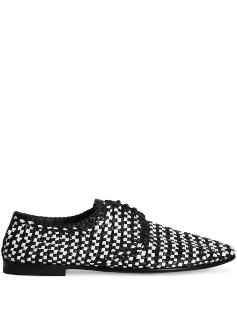 Dolce & Gabbana woven raffia Derby shoes Black A10872A9M51
