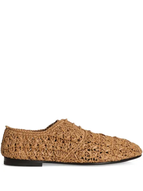 Dolce & Gabbana woven raffia Derby shoes Brown A10867A9M63