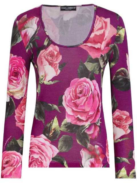 Dolce & Gabbana floral-print top Pink FXX82TJAHLC