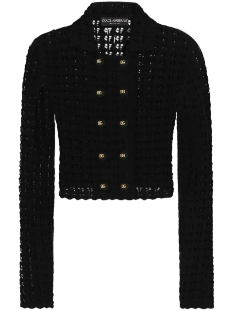Dolce & Gabbana crochet-knit cardigan Black FXV60TJCVWH