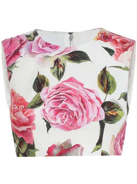 Dolce & Gabbana printed crop top White F7AO5TFSRQJ