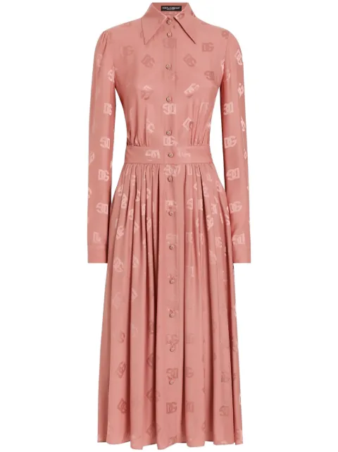 Dolce & Gabbana DNA monogram-jacquard midi dress Pink F6ARQTGDCVH