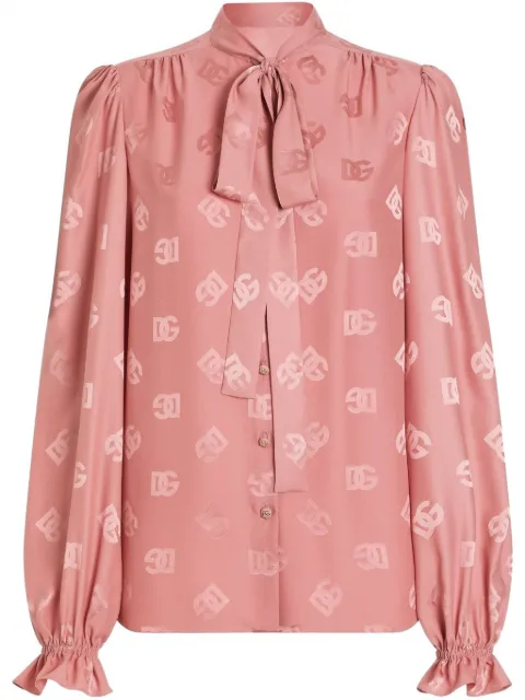 Dolce & Gabbana DNA logo-print blouse Pink F5T40TFJ1JO