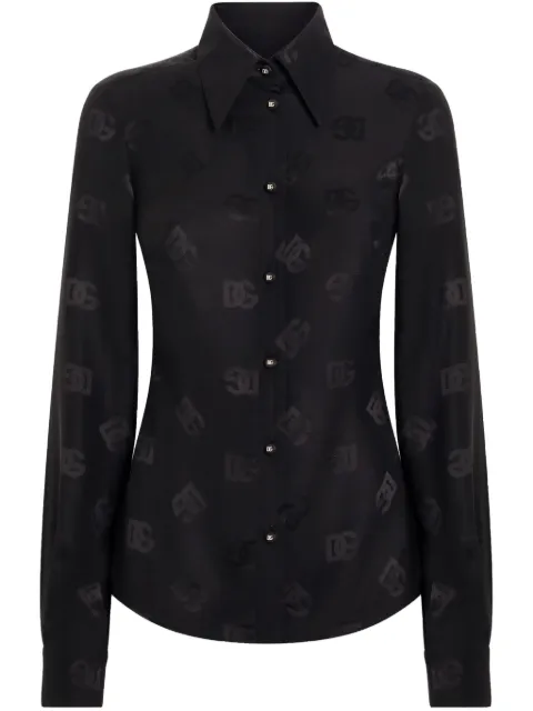 Dolce & Gabbana logo jacquard shirt Black F5Q53TGDCVH