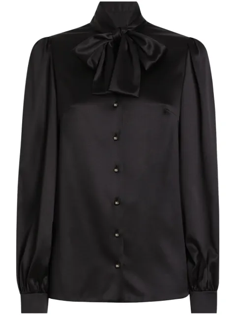 Dolce & Gabbana satin shirt Black F5P98TFURAG