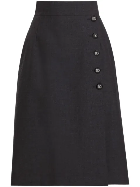 Dolce & Gabbana overlapping-panel midi skirt Black F4C1CTFU286