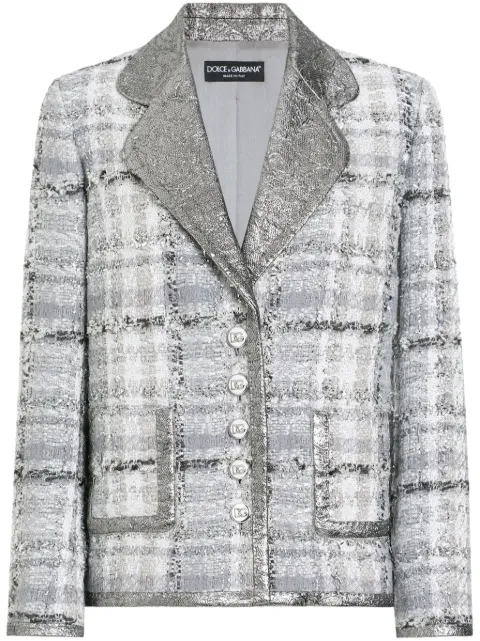 Dolce & Gabbana tartan-check blazer Grey F29GLTFQZAE