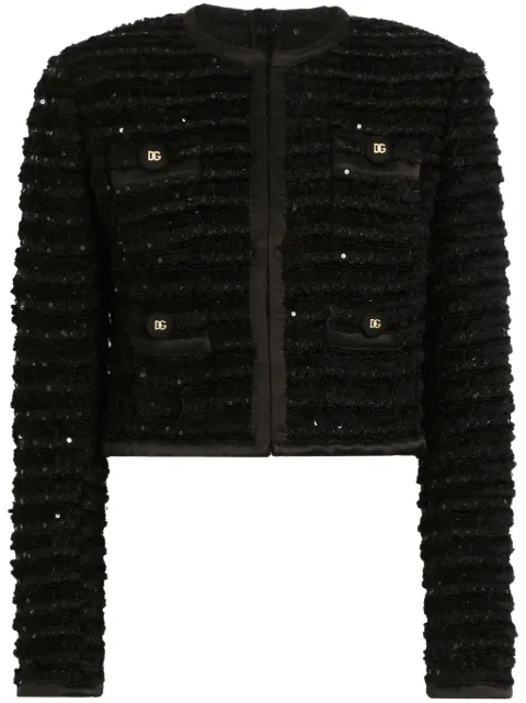 Dolce & Gabbana sequinned jacket Black F27CETHUMKN