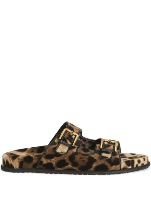 Dolce & Gabbana leopard-print sandals Brown CQ0632A6L97