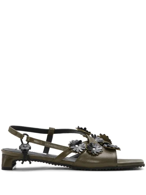 Cecilie Bahnsen Arna sandals Green 424FTW30010ARNASANDALTEXTUREDLEATHEROLIVE