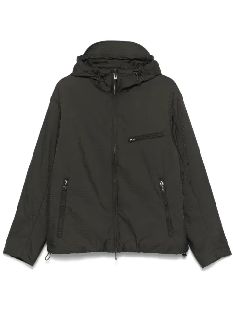 Emporio Armani logo-jacquard hooded blouson Green 6D1B641NNXZ